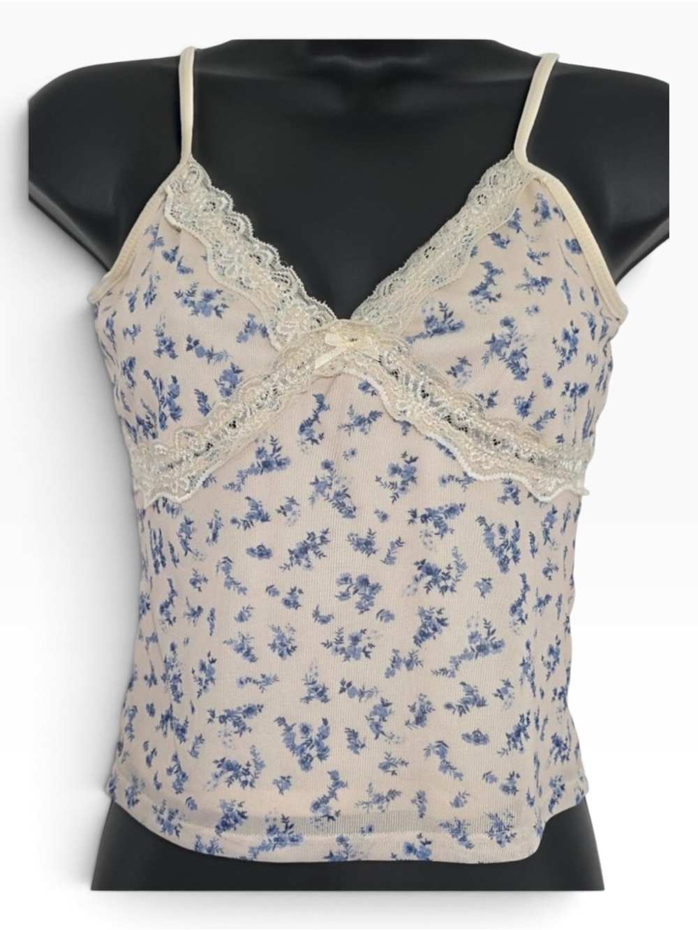 Pink Rose floral lace cami size XS